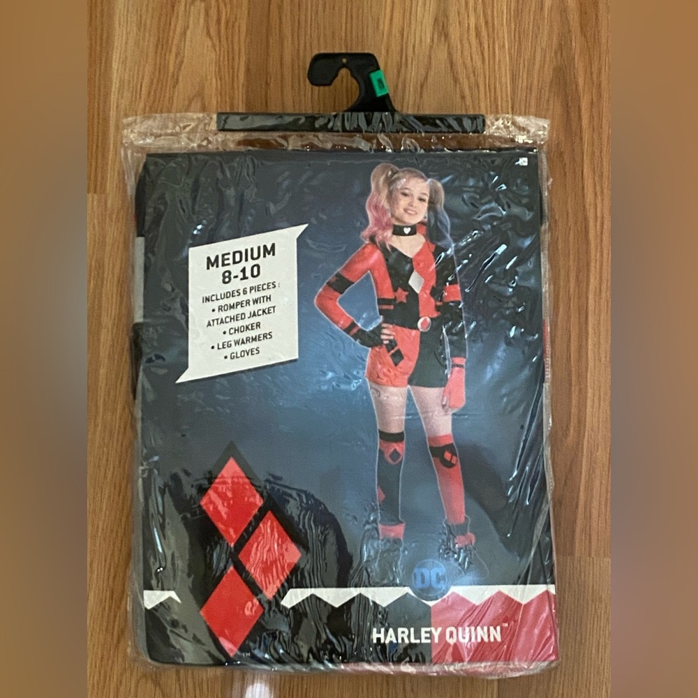 Harley Quinn Halloween Costume, Girls Medium (8-10)NEW! Suicide Squad, DC Comic